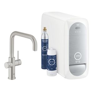 Bruisendwater Keukenkraan Grohe Blue Home Duo Starterkit Chilled en Sparkling Water U Uitloop (Chroom of RVS)