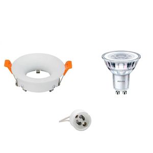 LED Spot Set - GU10 Fitting - Inbouw Rond - Mat Wit - Ø85mm - Philips - CorePro 840 36D - 3.5W - Natuurlijk Wit 4000K