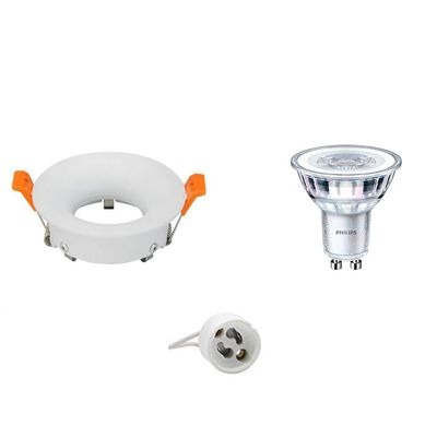 LED Spot Set - GU10 Fitting - Inbouw Rond - Mat Wit - Ø85mm - Philips - CorePro 840 36D - 3.5W - Natuurlijk Wit 4000K