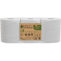 Papernet papieren handdoeken Simplify Centerfeed, 2-laags, 90 m, 450 vel, pak van 3 rollen