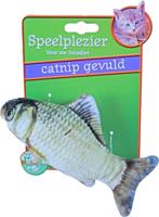 Kattenspeelgoed vis met catnip grijs/bruin 11 cm - Gebr de boon
