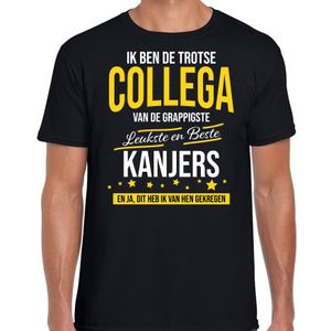 Trotse collega van de leukste en beste kanjers cadeau t-shirt zwart voor heren