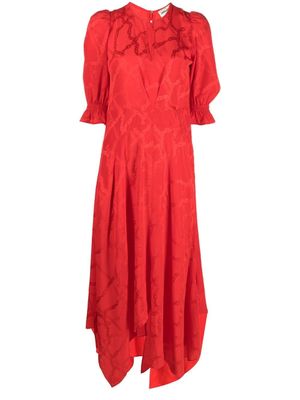 Zadig&Voltaire robe volantée en soie à design asymétrique - Rouge
