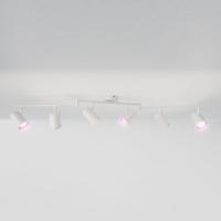 Riga - LED smart plafondlamp - 6 spots - 30 Watt 2400 Lumen - Draaibaar en kantelbaar - GU10 - RGBWW - Wifi + Bluetooth - Google Home, Amazon Alexa en Siri - Wit - Bestuurbaar via App en Stem