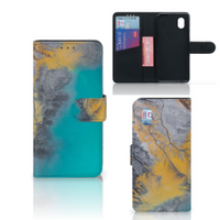 Alcatel 1B (2020) Bookcase Marble Blue Gold - thumbnail