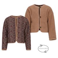 NoBell winter jasje meisjes - bruin - Dimo - omkeerbaar, animal AOP