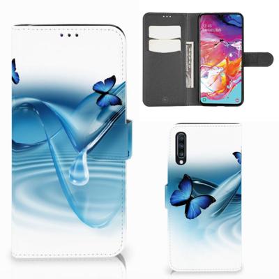 Samsung Galaxy A70 | Telefoonhoesje | Met pasjeshouder | Vlinders