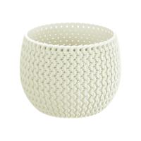 Plantenpot/bloempot Splofy - creme wit - kunststof - D24 x H16 cm - binnen/buiten pot