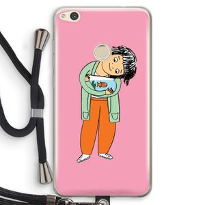 Visknuffel: Huawei Ascend P8 Lite (2017) Transparant Hoesje met koord