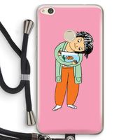 Visknuffel: Huawei Ascend P8 Lite (2017) Transparant Hoesje met koord