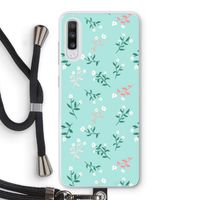 Small white flowers: Samsung Galaxy A70 Transparant Hoesje met koord