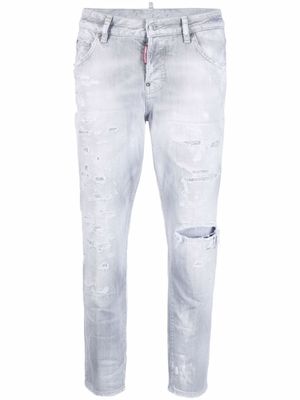 DSQUARED2 jean court à taille haute - Gris
