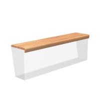 Zitting afgerond 199 x 46 x 9 cm hardhout