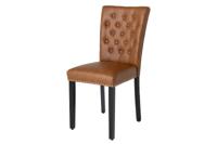 Stoel CASTLE kunstleer cognacbruin met quilt in chesterfield-stijl - 44589