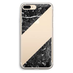 Zwart marmer: iPhone 7 Plus Transparant Hoesje