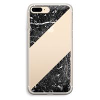 Zwart marmer: iPhone 7 Plus Transparant Hoesje
