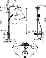 Hansgrohe Raindance Select 240 AIR Showerpipe: met douchekraan en EcoSmart hoofddouche met 3jet ecosmart handdouche chroom 27116000 - thumbnail