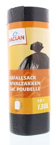 Paclan Huisvuil/afvalzak donker grijs 130 ltr (10 st)
