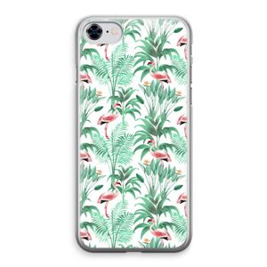Flamingo bladeren: iPhone 8 Transparant Hoesje