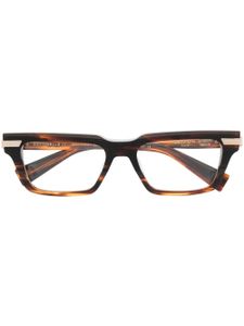 Balmain Eyewear lunettes de vue carrées à effet écailles de tortue - Marron