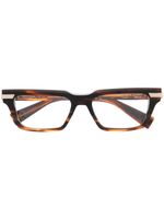 Balmain Eyewear lunettes de vue carrées à effet écailles de tortue - Marron