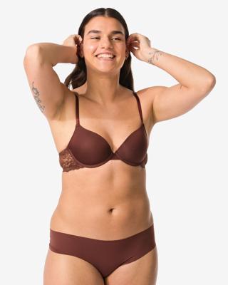HEMA Damesbrazilian Micro Met Kant Donkerbruin (donkerbruin)