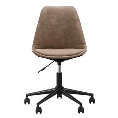 Bureaustoel Senja - stof - mokka - zwart metaal