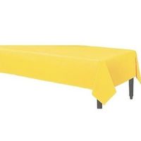 Feest/party gele tafelkleden 120 x 180 cm van stof - Feesttafelkleden - thumbnail