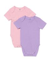 HEMA Meegroei Rompers Rib Bamboe Met Stretch Dieren - 2 Stuks Lavendel (lavendel)