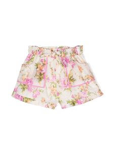 ZIMMERMANN Kids short en coton à fleurs - Tons neutres