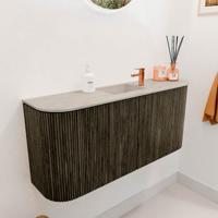 Toiletmeubel Mondiaz Joya Dlux | 93.2 cm | Meubelkleur Shadow | Faye wastafel Opalo Wasbak Midden | 1 kraangat