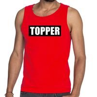 Topper in kader tanktop / mouwloos shirt rood heren - thumbnail