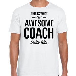 This is what an awesome coach looks like cadeau t-shirt wit heren 2XL  -