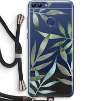 Tropical watercolor leaves: Huawei P Smart (2018) Transparant Hoesje met koord