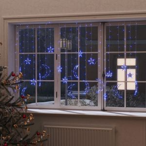 VidaXL Lichtslinger ster en maan afstandsbediening 345 led&apos;s blauw