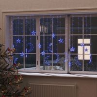 VidaXL Lichtslinger ster en maan afstandsbediening 345 led&apos;s blauw