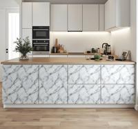 Witte en grijze marmertextuur keuken muursticker