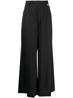 VETEMENTS pantalon ample à fines rayures - Noir