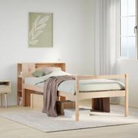 Bed met boekenkast zonder matras massief grenenhout 100x200 cm