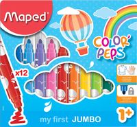 Maped viltstift Color&apos;Peps Jumbo Early Age, etui van 12 stuks, assorti