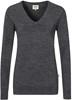 Hakro 134 Women's V-neck pullover merino wool - Mottled Anthracite - XL