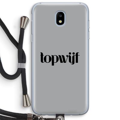 Topwijf Grijs Zwart: Samsung Galaxy J5 (2017) Transparant Hoesje met koord