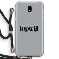 Topwijf Grijs Zwart: Samsung Galaxy J5 (2017) Transparant Hoesje met koord
