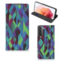 Samsung Galaxy S21 Stand Case Abstract Green Blue