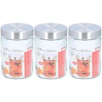 3x Glazen luxe voorraadpotten/voorraadbussen 1200 ml