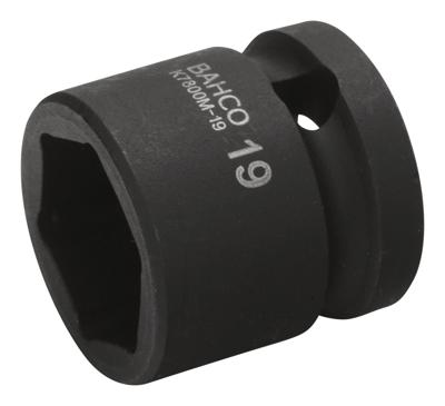 Bahco Slagdop 1/2" | kort | zeskant | gefosfateerd | 19 mm - K7800M-19