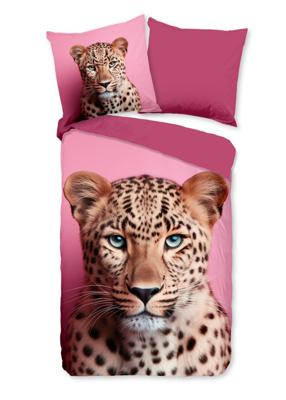 Pure Dekbedovertrek "panter met blauwe ogen" - Roze - (155x220 cm) - Microfiber Pure Dekbedovertrek "panter met blauwe ogen" - Roze - (155x220 cm) - Microfiber