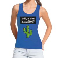 Wil je een Knuffel fun tanktop / mouwloos shirt blauw voor dames XL  - - thumbnail