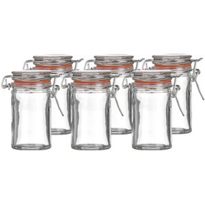 Weckpotje/inmaakpotje - 6x - mini - 70 ml - glas - met beugelsluiting