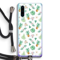 Ananas bladeren: Huawei P30 Transparant Hoesje met koord